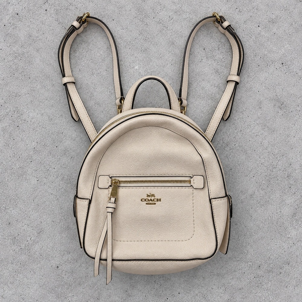 Coach Andi Mini Backpack F30530 Off White Chalk Pebbled Leather Gold Hardware